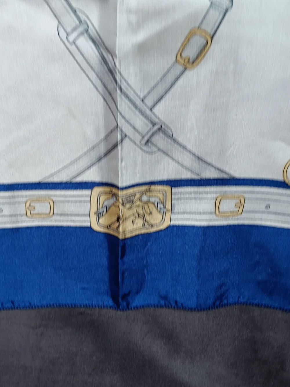 Equestrian Print Silkfeel Scarf in Red, Blue & White